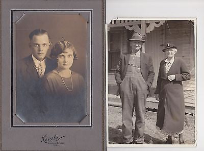 LIFE-LONG MATES AS YOUNG MARRIED COUPLE & OLD AGE ANTIQUE AGING PROCESS PHOTOS - K-townConsignments