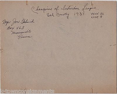 EARLY AMERICAN BASEBALL SUBURBAN LEAGUE CHAMPIONS ANTIQUE TEAM GROUP PHOTO 1937 - K-townConsignments