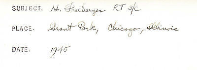 WWII NAVY SAILOR SITTING IN GRANT PARK WAR HORSE IN REAR CHICAGO SNAPSHOT PHOTO - K-townConsignments