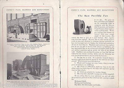 GREEN'S FANS BLOWERS AND EXHAUSTERS ANTIQUE INDUSTRIAL HEATING COOLING CATALOG - K-townConsignments