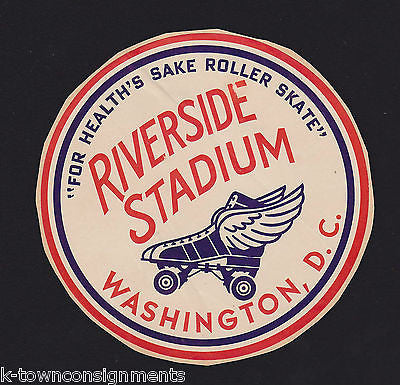 RIVERSIDE STADIUM ROLLER SKATING RINK WASHINGTON DC VINTAGE ADVERTISING DECAL - K-townConsignments
