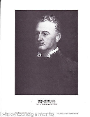 Cecil John Rhodes South African Statesman Vintage Portrait Gallery Poster Print - K-townConsignments