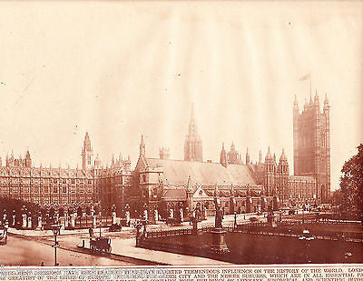 HOUSE OF PARLIAMENT LONDON BIG BEN NEWS PHOTO POSTER PRINT 1921 - K-townConsignments