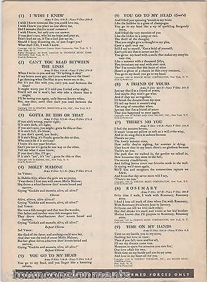 ARMY NAVY HIT KIT MOLLY MALONE 9 SONGS VINTAGE WWII MILITARY SHEET MUSIC BOOK - K-townConsignments