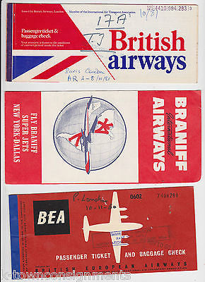 BRITISH AIRWAYS VINTAGE - PARIS - QUEBEC - FLIGHT BOARDING TICKETS - K-townConsignments