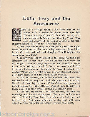 Scarecrow & Puppy Dog Vintage Stuart Barker Fairy Tale Nursery Rhyme Poem Print - K-townConsignments