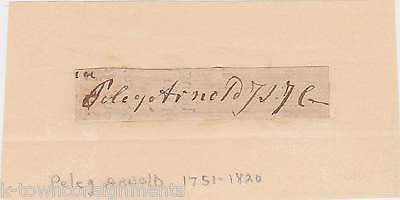 PELEG ARNOLD CONTINENTAL CONGRESS RHODE ISLAND SUPREME COURT AUTOGRAPH SIGNATURE - K-townConsignments