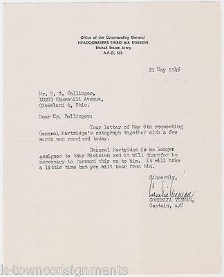CORNELIA VISMAN WAAC MILITARY WOMAN AUTOGRAPH SIGNED 3RD AIR DIVISION STATIONERY - K-townConsignments