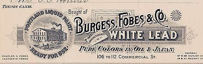 BURGESS FOBES WHITE LEAD OIL & JAPAN PAINTS PORTLAND ME ANTIQUE ADVERTISING 1896 - K-townConsignments