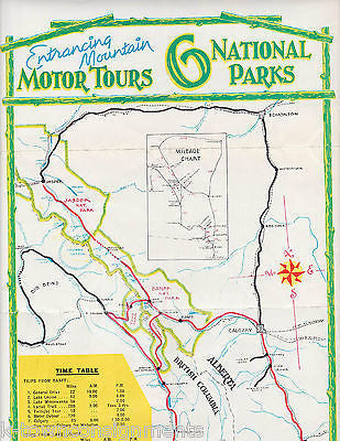 COLUMBIA ICEFIELD BANFF ALBERTA CANADA VINTAGE GRAPHIC ADVERTISING BROCHURE MAP - K-townConsignments