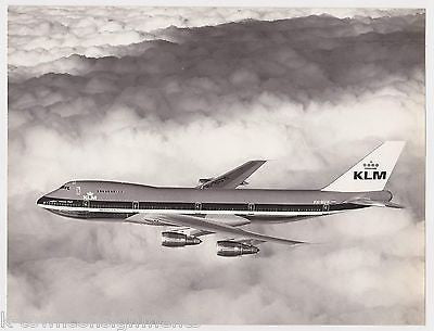 KLM ROYAL DUTCH AIRWAYS BOEING 747 JET AIRPLANE VINTAGE ADVERTISING PROMO PHOTO - K-townConsignments