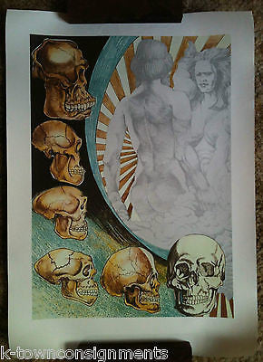 Adam & Eve Evolution Cro-Magnon Man Skulls Vintage Graphic Art Poster Print - K-townConsignments