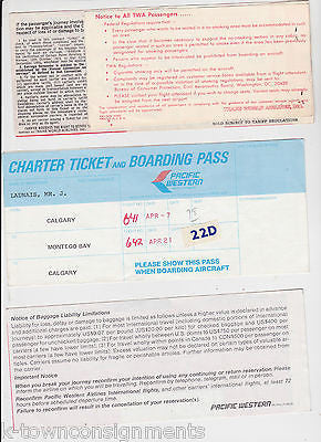 TWA PACIFIC WESTERN AIRWAYS VINTAGE - PARIS - NEW YORK - FLIGHT BOARDING TICKETS - K-townConsignments