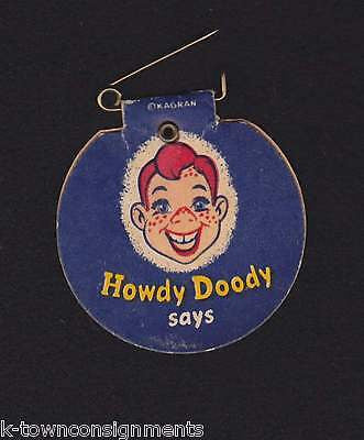 HOWDY DOODY SAYS EAT WONDER BREAD VINTAGE TV SHOW GRAPHIC ADVERTISING PIN - K-townConsignments