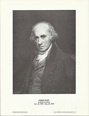 James Watt Scottish Inventor Vintage Portrait Gallery Poster Print - K-townConsignments