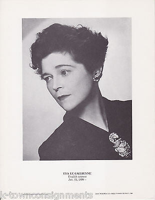 Eva Le Gallienne English Actress Vintage Portrait Gallery Poster Photo Print - K-townConsignments