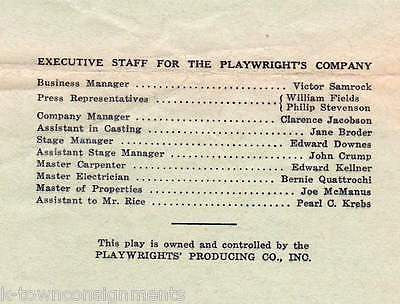 AMERICAN LANDSCAPE ELMER RICE LILLIAN FOSTER ACTORS 1938 WILBER THEATRE PLAYBILL - K-townConsignments