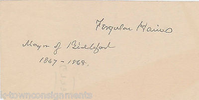 FERGUSON HAINES BIDDEFORD MAINE MAYOR 1867 AUTOGRAPH SIGNATURE CLIPPING - K-townConsignments