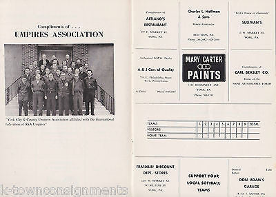 MAPLE PRESS YORK PENNSYLVANIA 1965 MEMORIAL DAY SOFTBALL TOURNAMENT PROGRAM - K-townConsignments