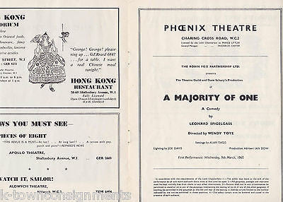 MOLLY PICON MAJORITY OF ONE ACTRESS VINTAGE AUTOGRAPH SIGNED THEATRE PLAYBILL - K-townConsignments