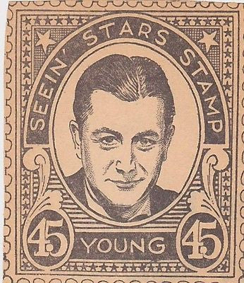 GIG YOUNG MOVIE ACTOR VINTAGE SEEIN STARS STAMP GRAPHIC PHOTO PROMO - K-townConsignments