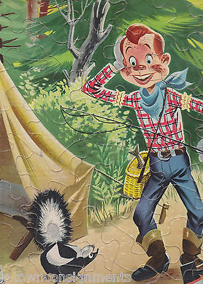 HOWDY DOODY GOES CAMPING W/ A SKUNK VINTAGE 1950s GRAPHIC CARTOON PICTURE PUZZLE - K-townConsignments