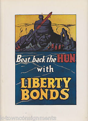 BEAT BACK THE HUN US WAR BONDS VINTAGE WWI GRAPHIC ART POSTER PRINT - K-townConsignments