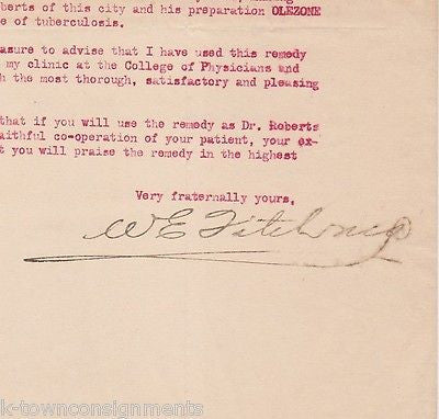 GAILLARD'S SOUTHERN MEDICINE TUBERCULOSIS ANTIQUE AUTOGRAPH SIGNED STATIONERY - K-townConsignments