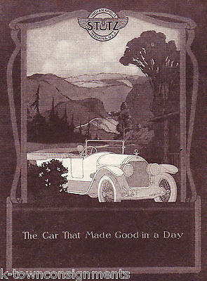 STUTZ INDIANAPOLIS AUTOMOBILE CARS VINTAGE 1920s GRAPHIC ADVERTISING PRINT - K-townConsignments
