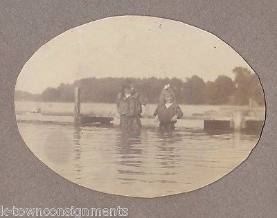 BOYS & GIRLS SWIMMING WITHOUT SUITS ANTIQUE SNAPSHOT PHOTOS 1914 - K-townConsignments