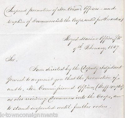 COLONEL PARKER BRITISH ROYAL MARINES CONFIDENTIAL MILITARY DOCUMENT SIGNED 1857 - K-townConsignments