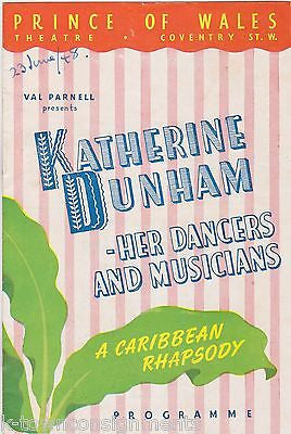 KATHERINE DUNHAM PRINCE OF WHALES ACTRESS VINTAGE COVENTRY THEATRE PLAYBILL - K-townConsignments