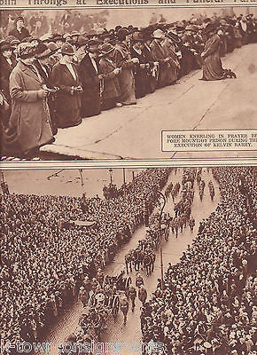 IRISH WOMEN PRAY OUTSIDE OF EXECUTIONS & FUNERAL PARADE 1920s NEWS POSTER PRINT - K-townConsignments
