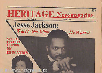 JESSE JACKSON BLACK AFRICAN AMERICAN EDUCATION VINTAGE HERITAGE NEWSPAPER 1984 - K-townConsignments