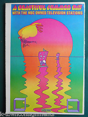 NBC TELEVISION PSYCHEDELIC SUMMER DAY VINTAGE PETER MAX GRAPHIC ART POSTER PRINT - K-townConsignments