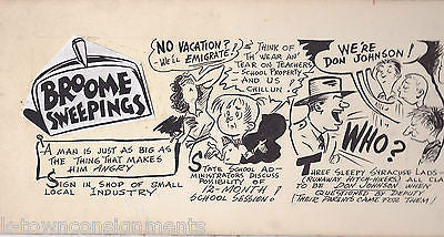 HISTORICAL AMERICANA SUNDAY CARTOON STRIP INK DRAWING SKETCH BOARD MOCK-UP - K-townConsignments