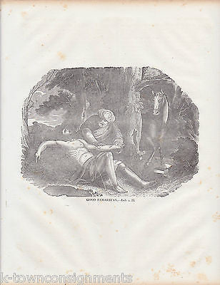 GOOD SAMARITAN ANTIQUE RELIGIOUS BIBLE ENGRAVING PRINT - K-townConsignments