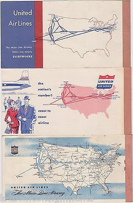 UNITED AIRLINES VINTAGE GRAPHIC ADVERTISING AVIATION AIRPLANE TICKET BOOKS 1 - K-townConsignments