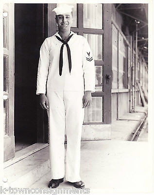 WWII YOKOHAMA NAVAL BASE VINTAGE SAILOR IN UNIFORM SNAPSHOT PHOTO - K-townConsignments