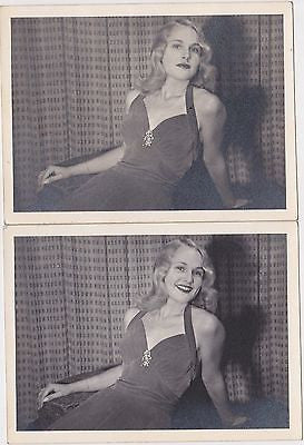 BLONDE WOMAN VELVET EVENING DRESS VINTAGE AMATEUR PIN-UP MODEL SNAPSHOT PHOTOS - K-townConsignments