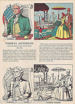 THOMAS JEFFERSON LOUISIANA PURCHASE VINTAGE GRAPHIC ILLUSTRATION PRINT - K-townConsignments