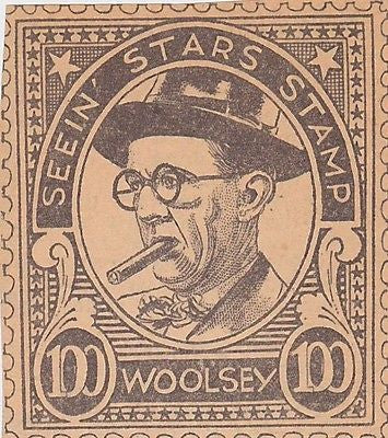 ROBERT WOOLSEY MOVIE ACTOR VINTAGE SEEIN STARS STAMP GRAPHIC PHOTO PROMO - K-townConsignments