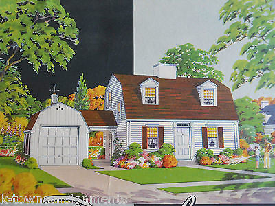 AMERICAN REAL ESTATE ARCHITECTURE VINTAGE GRAPHIC ADVERTISING CALENDAR POSTER - K-townConsignments