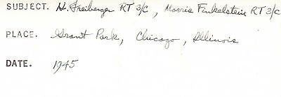 WWII NAVY SAILORS IN GRANT PARK STANDING UNDER WAR HORSE CHICAGO SNAPSHOT PHOTO - K-townConsignments