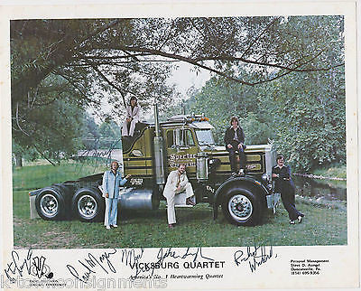 VICKSBURG QUARTET COUNTRY MUSIC SINGERS AUTOGRAPH SIGNED PROMO PHOTO - K-townConsignments