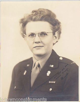 MURIEL US ARMY WWII MILITARY WOMAN IN UNIFORM VINTAGE AUTOGRAPH SIGNED PHOTO - K-townConsignments