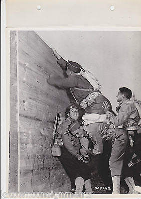 SOLDIER CLIMB WALL OBSTACLE COURSE FT McCLELLAN VINTAGE WWII MILITARY FILE PHOTO - K-townConsignments
