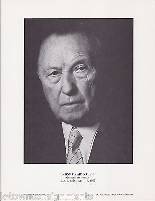 Konrad Adenauer German Statesman Vintage Portrait Gallery Poster Photo Print - K-townConsignments