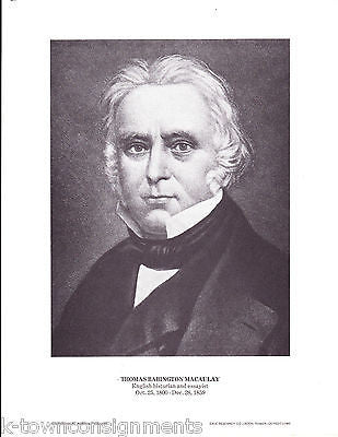 Thomas Babington Macaulay English Historian & Essayist Vintage Portrait Print - K-townConsignments