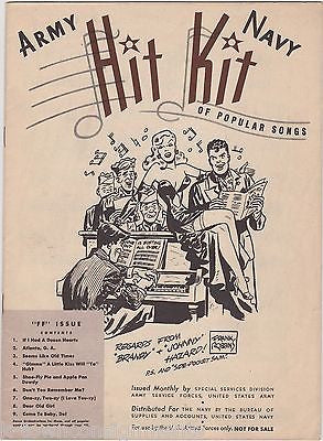 ARMY NAVY HIT KIT DEAR OLD GIRL 9 SONGS VINTAGE WWII MILITARY SHEET MUSIC BOOK - K-townConsignments